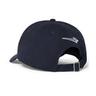 Back view of the Lanzera Club Cap in Navy with the embroidered Lanzera Flying Four logo above the adjustable strap.